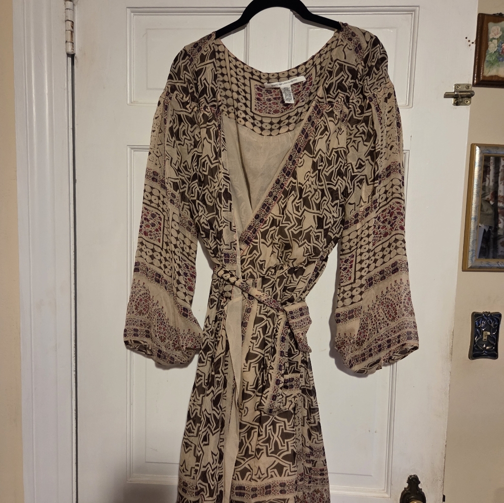 Vintage 1990s Diane Von Furstenberg Chiffon Wrapdress
